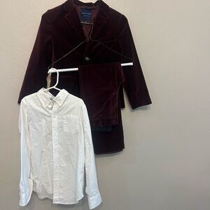Janie and Jack Velvet Party Jacket and Pants in Burgundy